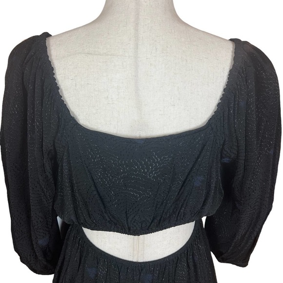 TREASURE & BOND SQUARE‎ NECK PUFF SLEEVE HIGH-LOW BLOUSE BLACK SIZE M NWT - Picture 9 of 16